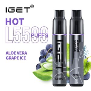 iGET HOT VAPE 5500 PUFF – ALOE VERA GRAPE ICE